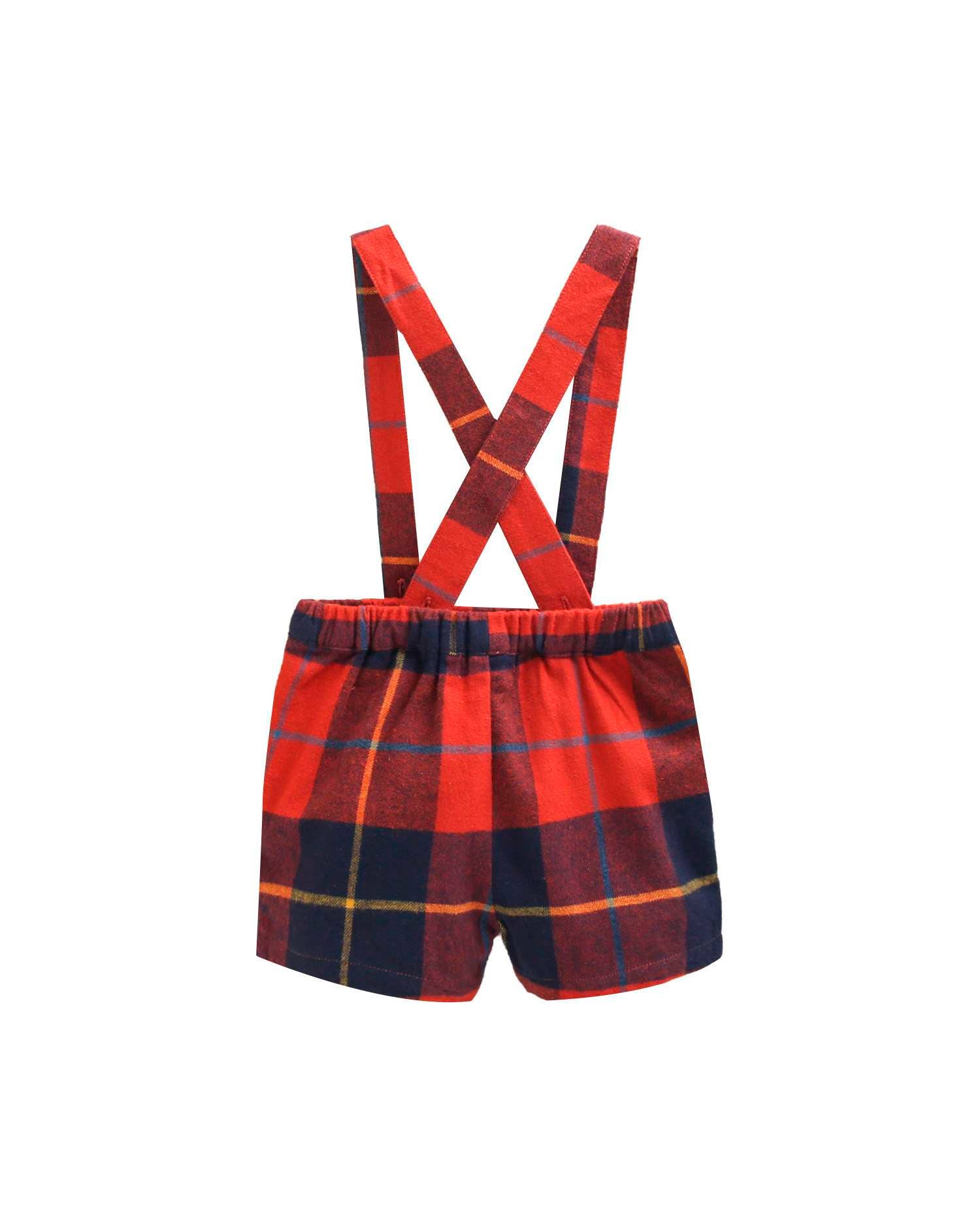 Bermuda con bretelle tartan Dadati