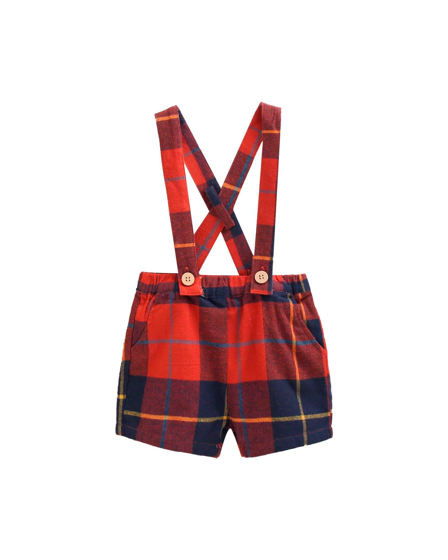 Bermuda con bretelle tartan Dadati