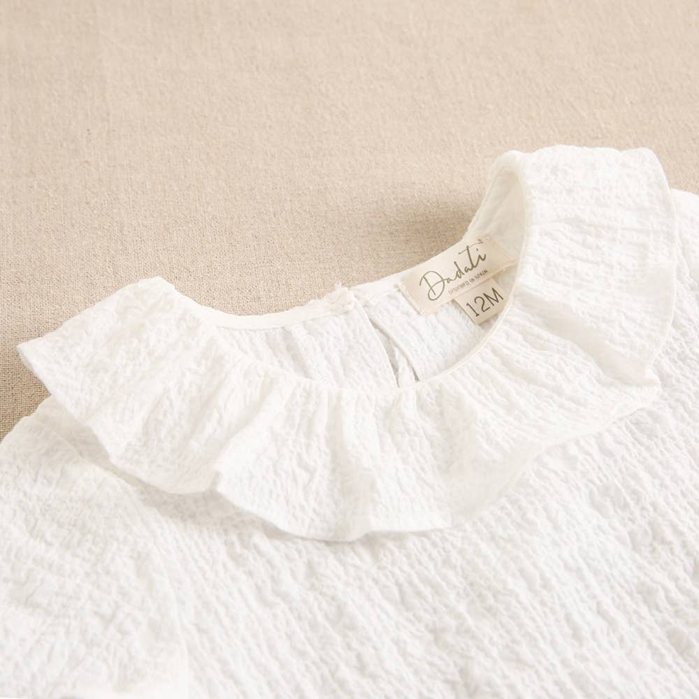 Blusa a maniche corte da neonata con collo volant | Dadati