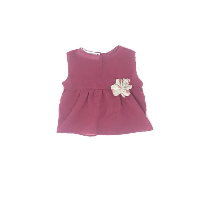 Blusa Rosa in cotone con Fiore | OPILILAI