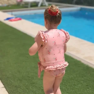 Costume da bagno galleggiante Fleurette per bambine: sicurezza e sviluppo Plouf Safety Concept