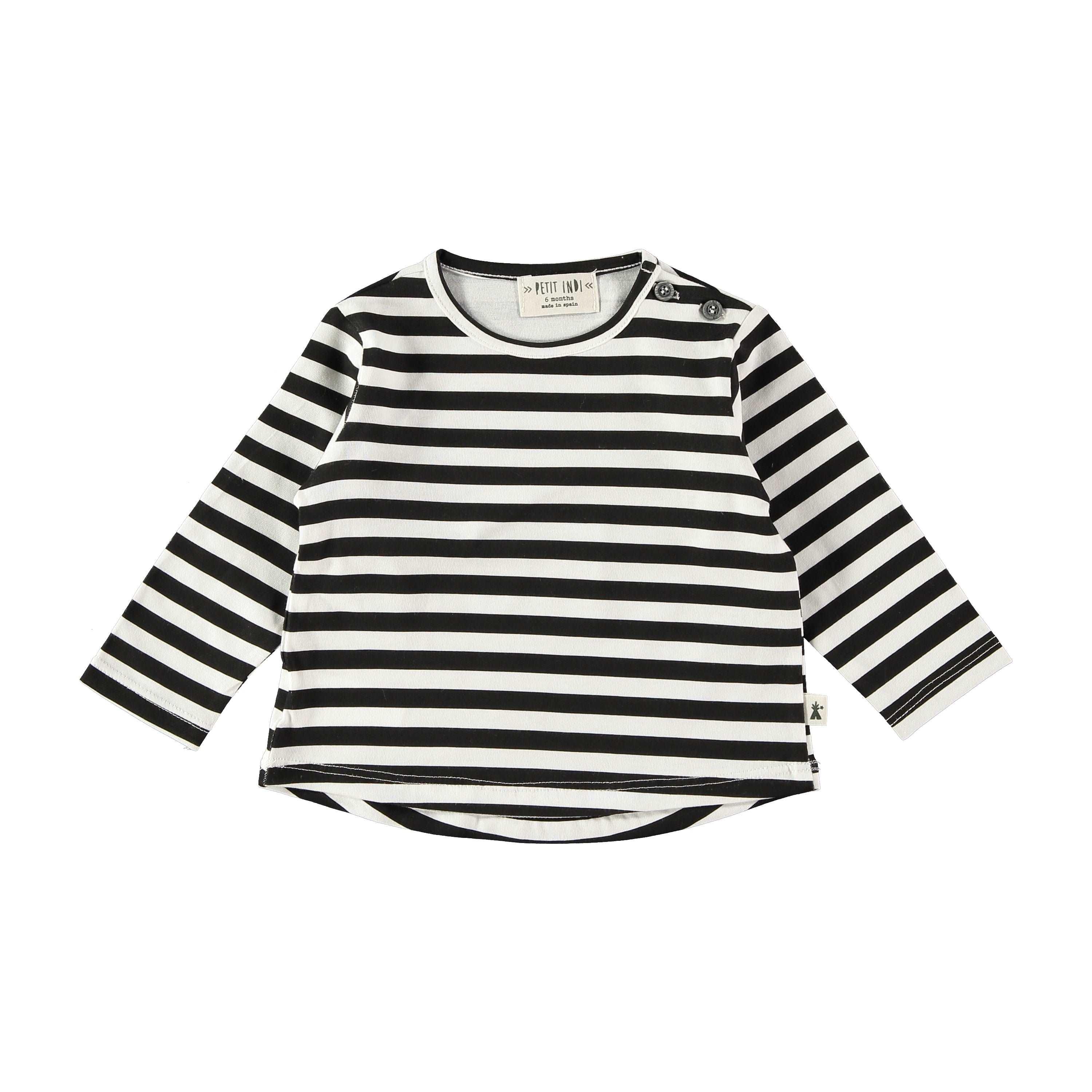 Maglia a righe bianche e nere Petit Indi