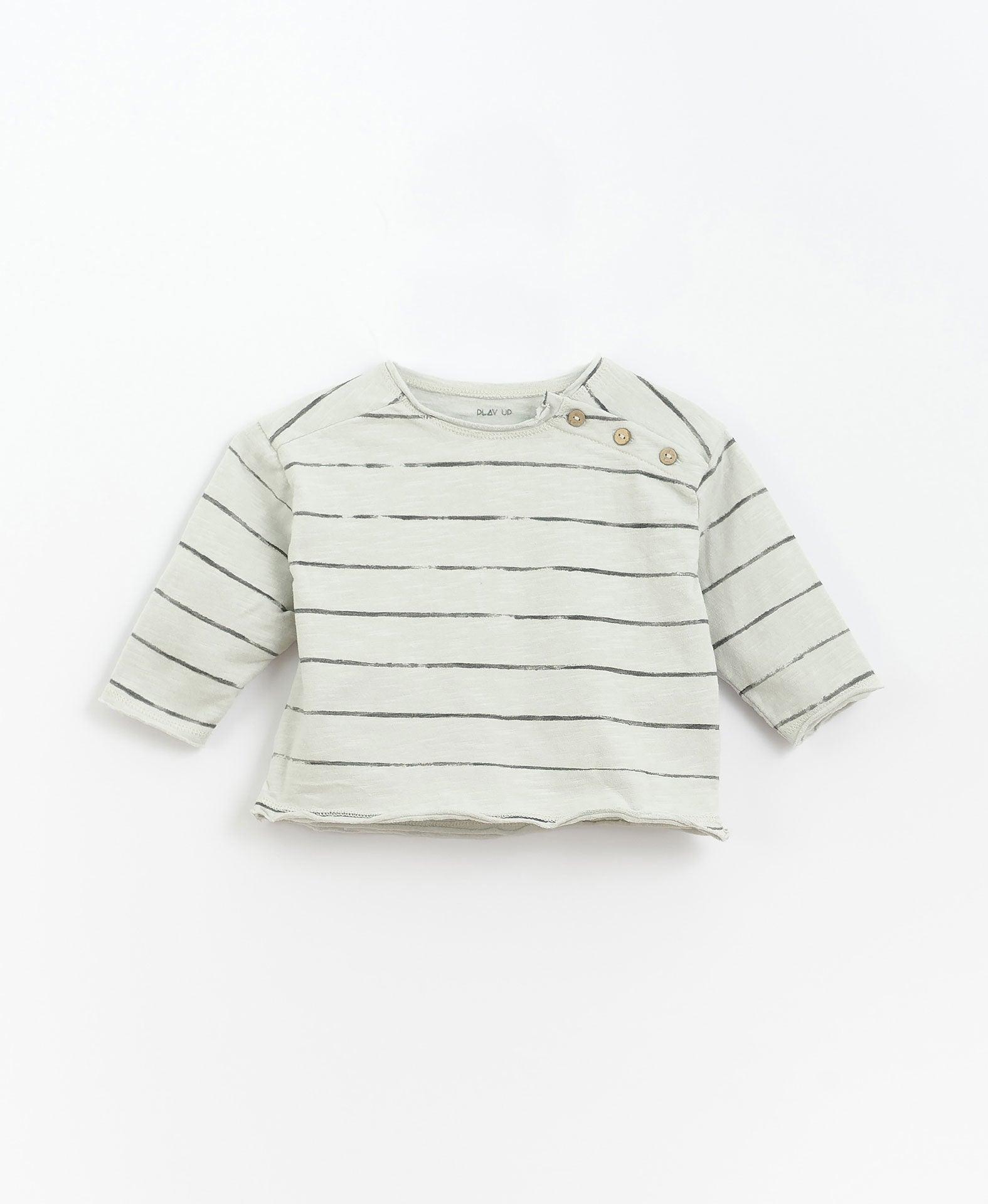 Maglia a righe sottili e bottoncini Play Up