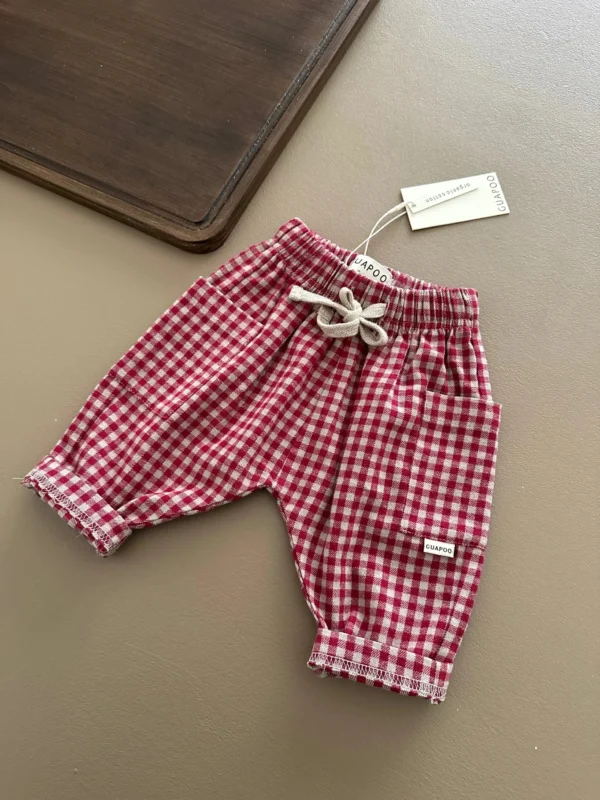 Pantaloni A Quadri Bordeaux Guapoo