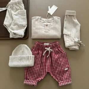 Pantaloni A Quadri Bordeaux Guapoo