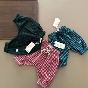 Pantaloni A Quadri Bordeaux Guapoo