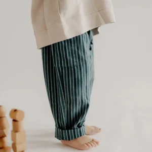 Pantaloni A Righe Verde Blu Guapoo