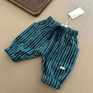 Pantaloni A Righe Verde Blu Guapoo