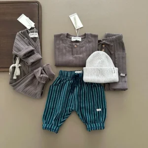 Pantaloni A Righe Verde Blu Guapoo