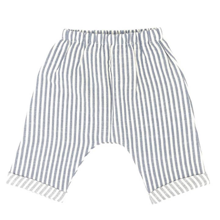 Pantaloni blu a righe in cotone | OPILILAI