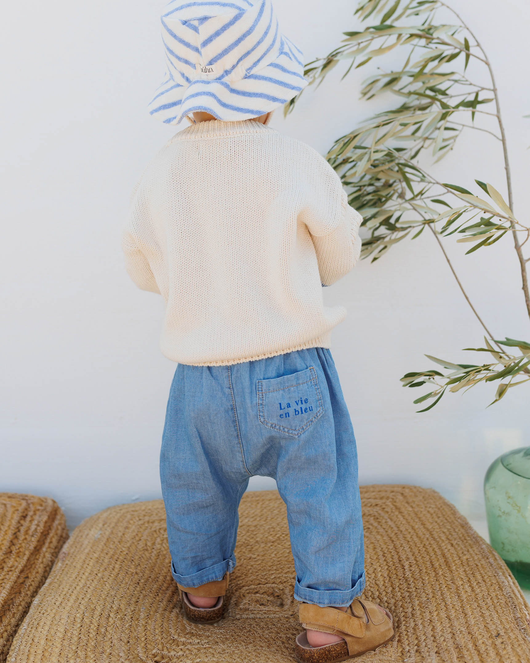 Pantaloni denim in lino Buho