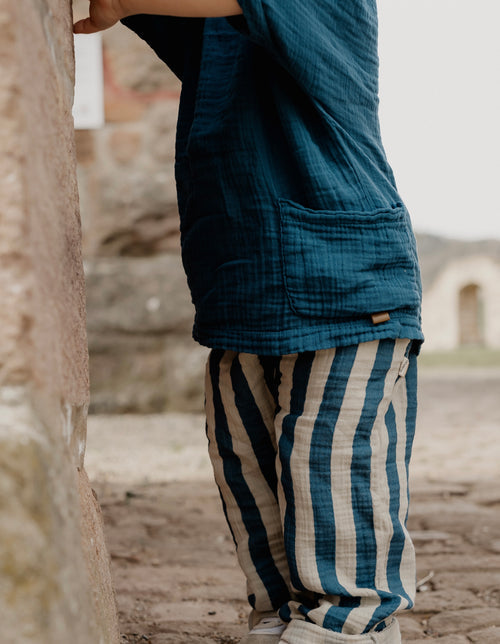 PANTALONI IN MUSSOLA A RIGHE | Guapoo