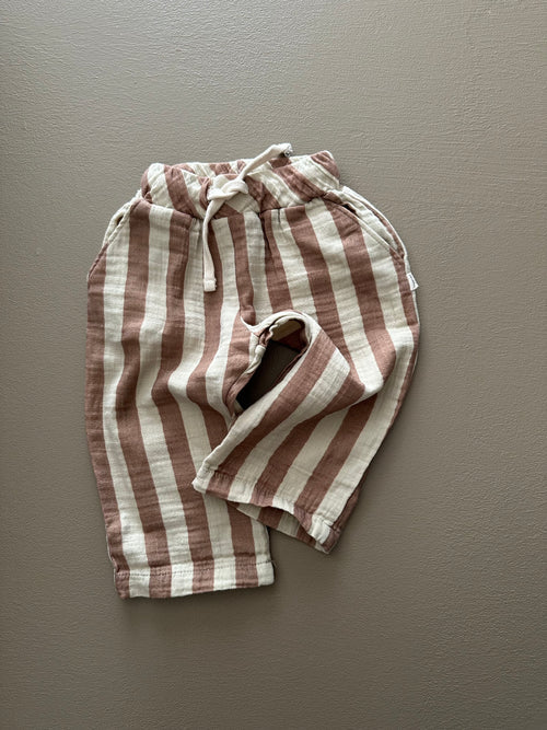 PANTALONI IN MUSSOLA A RIGHE | Guapoo