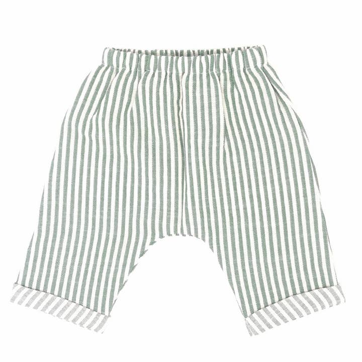 Pantaloni Verdi a righe in cotone | OPILILAI