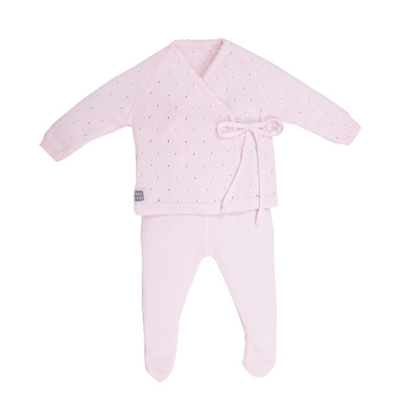 Set Per Neonato 100% Cotone - 2 Pezzi - Rosa Minutus