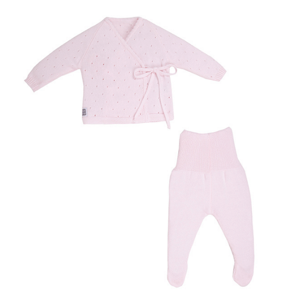 Set Per Neonato 100% Cotone - 2 Pezzi - Rosa Minutus