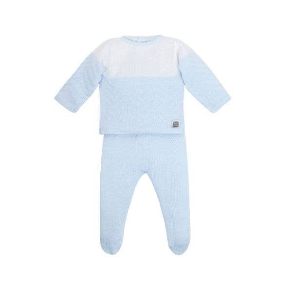 Set Per Neonato 100% Cotone - 3 Pezzi - Azzurro Minutus