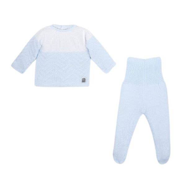 Set Per Neonato 100% Cotone - 3 Pezzi - Azzurro Minutus