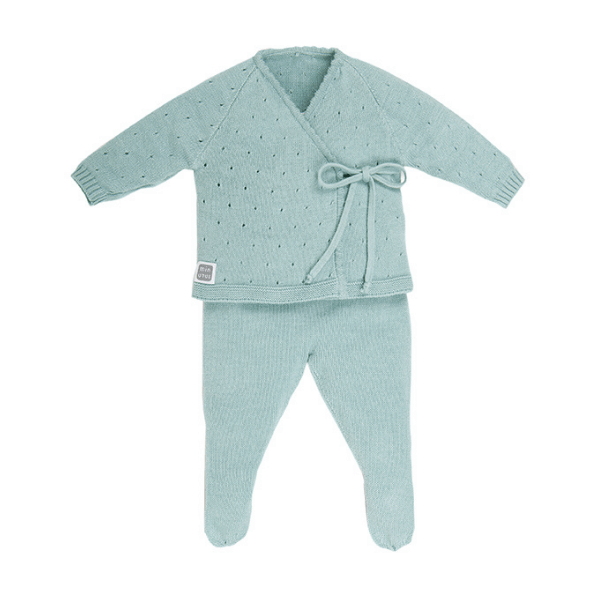 Set Per Neonato 100% Cotone - 3 Pezzi - Menta Minutus