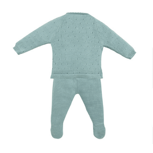Set Per Neonato 100% Cotone - 3 Pezzi - Menta Minutus