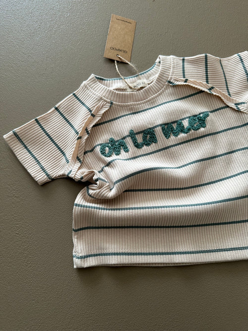 T-SHIRT A COSTINE "OH LA MER" | Guapoo